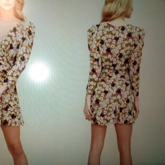 NWT 💐 ASTR 3/4 Sleeve Cinch Waist Dress (L) - Picture 2 of 9